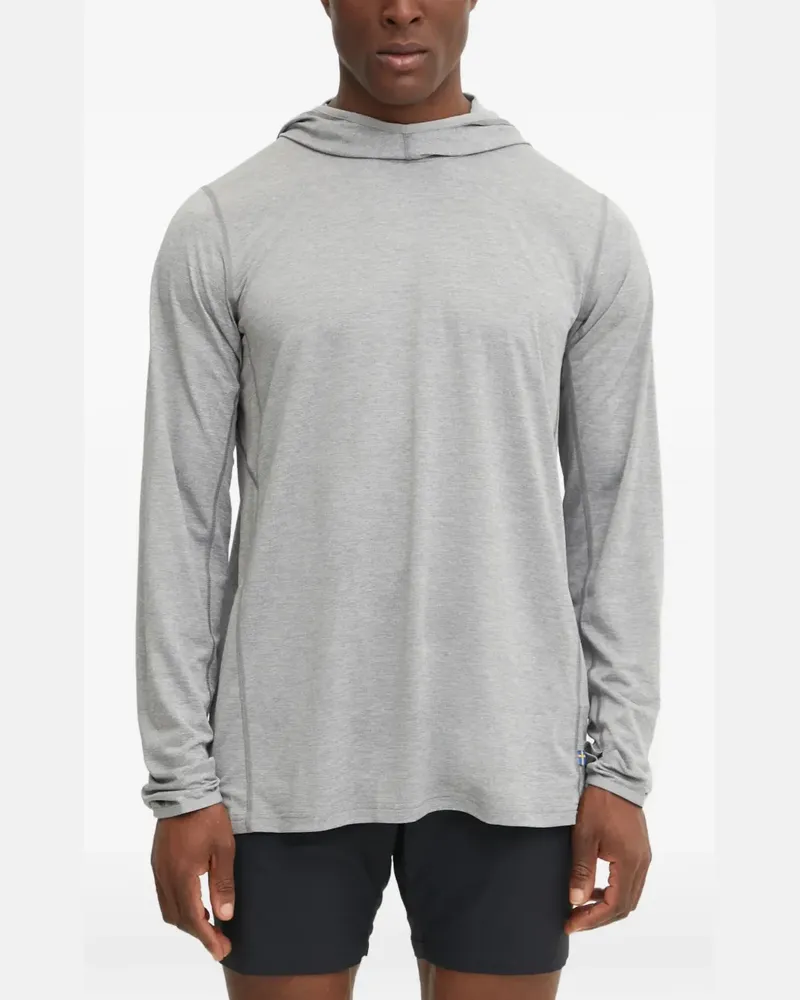 Fjäll Räven Abisko logo-embroidered thumb-slot hoodie - Grau Grau