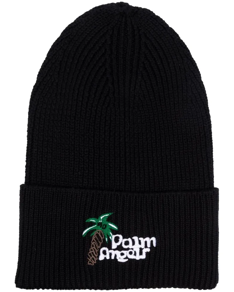 Palm Angels Sketchy Beanie mit Logo-Stickerei - Schwarz Schwarz