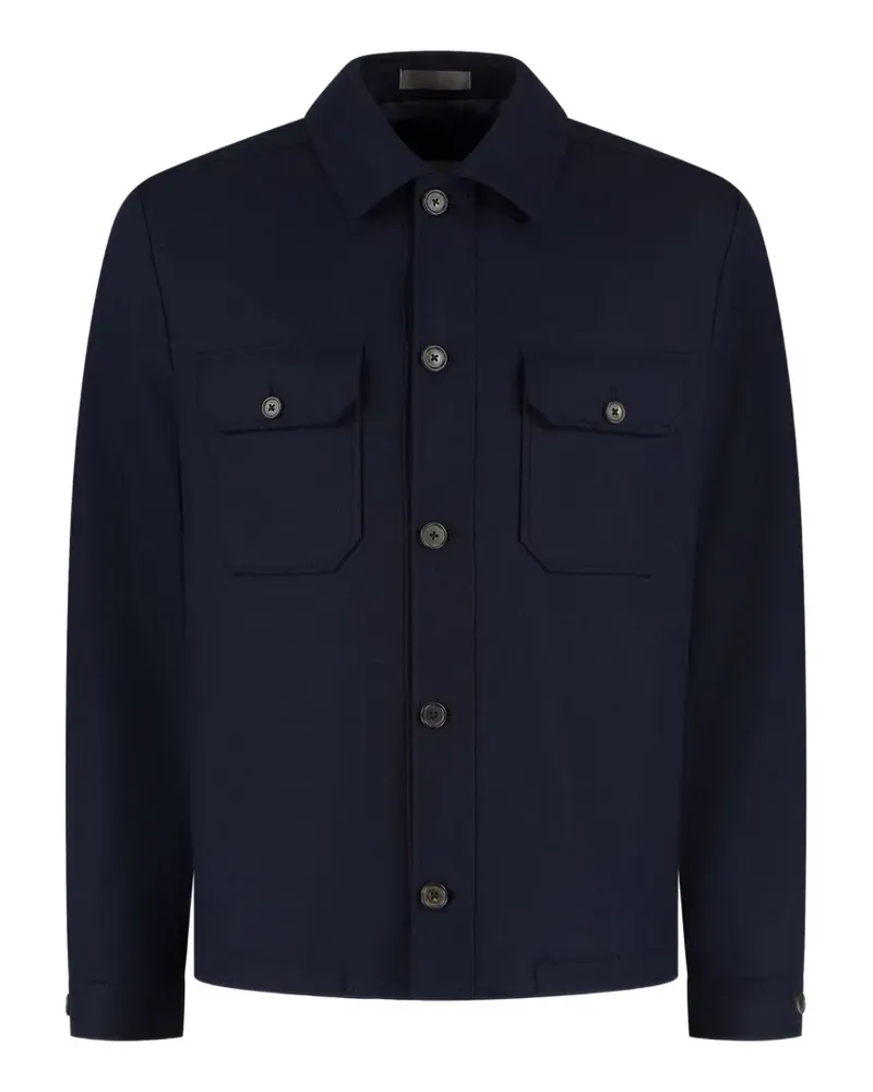 Corneliani Hemdjacke mit Knopfleiste - Blau Blau