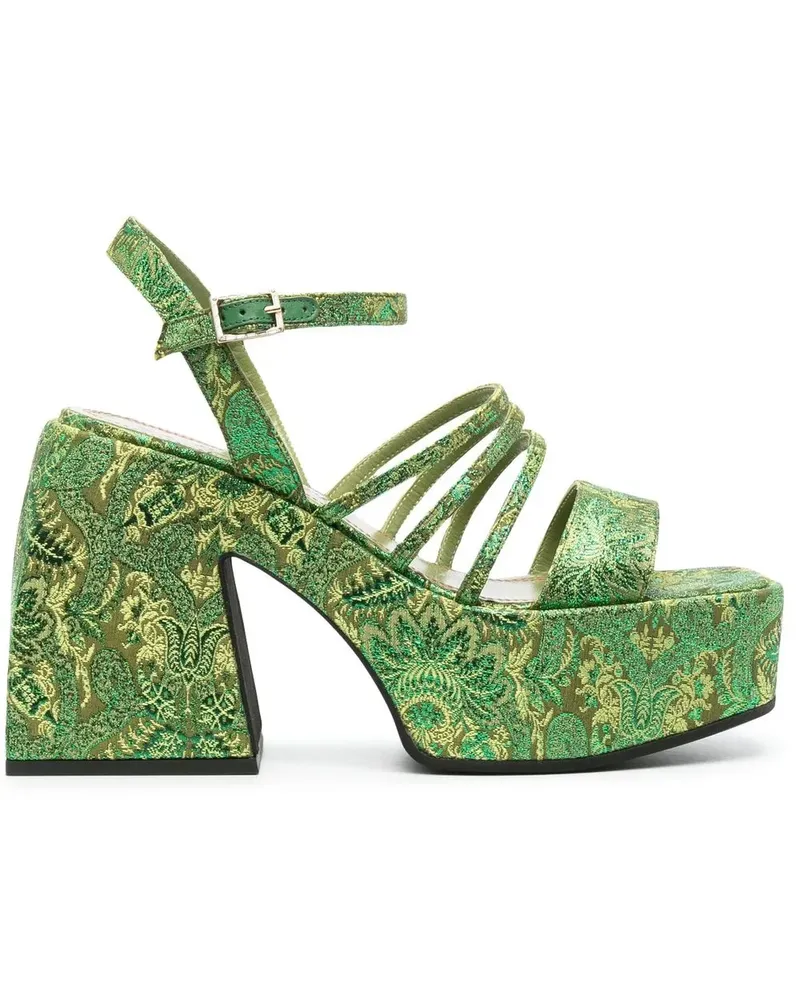 NODALETO Bulla Chibi Plateau-Sandalen - Grün Grün
