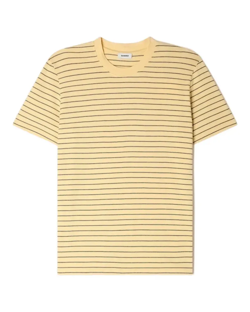 Sandro Gestreiftes T-Shirt - Gelb Gelb