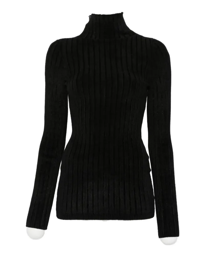 SPORTMAX ribbed-knit roll-neck sweater - Schwarz Schwarz