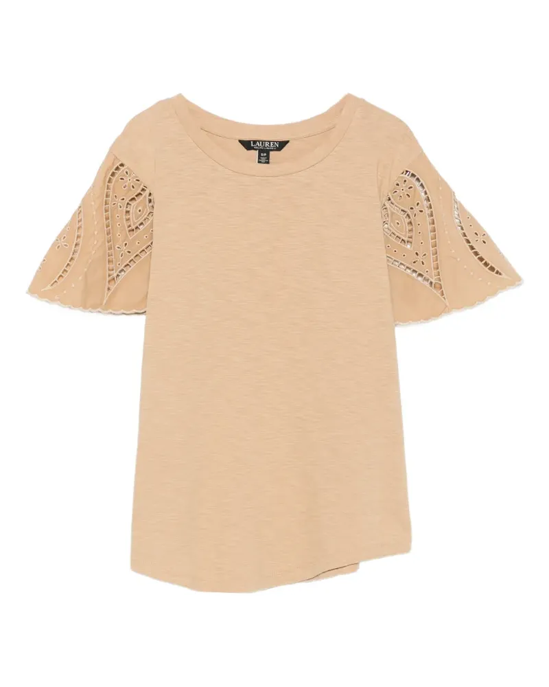 Ralph Lauren T-Shirt mit Lochstickerei - Nude Nude