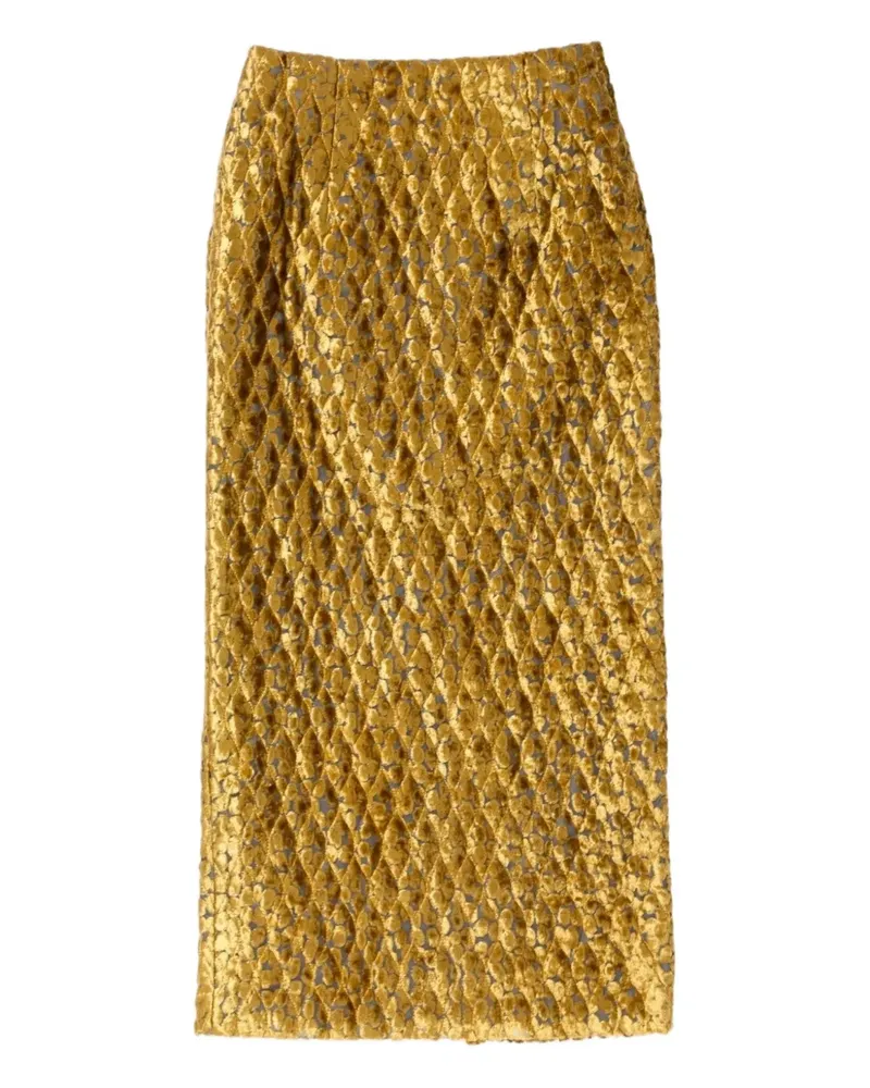 NEEDLES Gesteppter Bleistiftrock aus Samt - Gold Gold