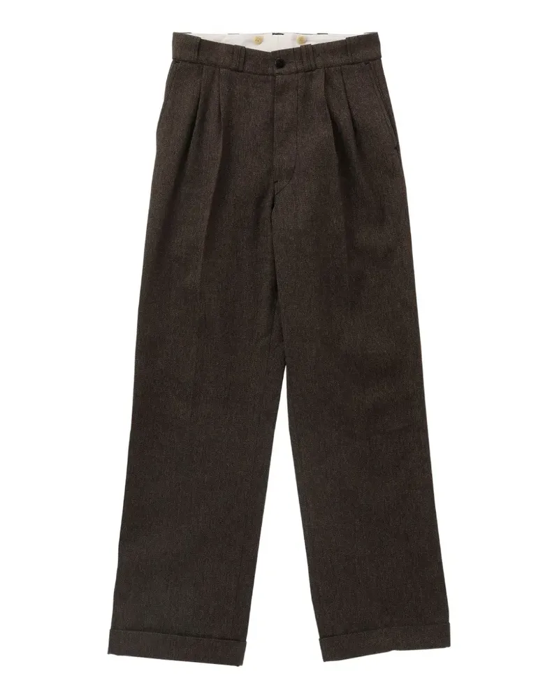 Taiga Takahashi Lot.201 Hose mit Falten - Braun Braun