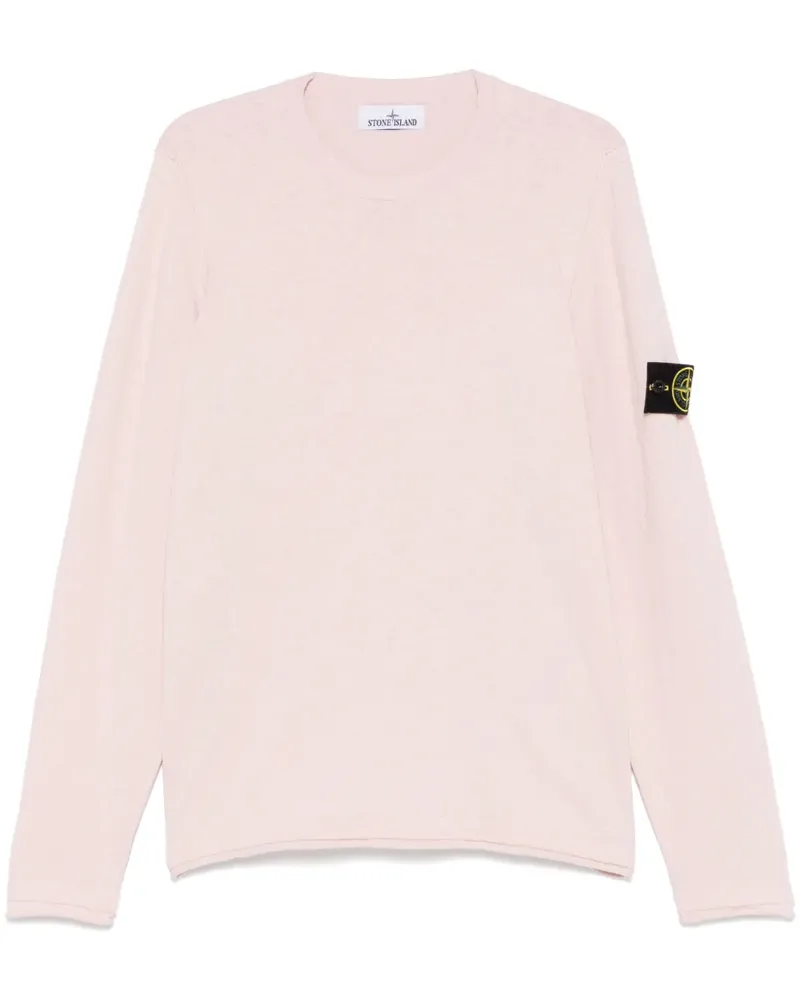 Stone Island Oberteil mit Kompass-Patch - Rosa Rosa