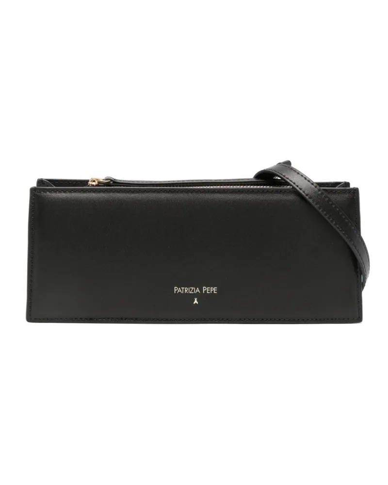 Patrizia Pepe Schultertasche aus Leder - Schwarz Schwarz