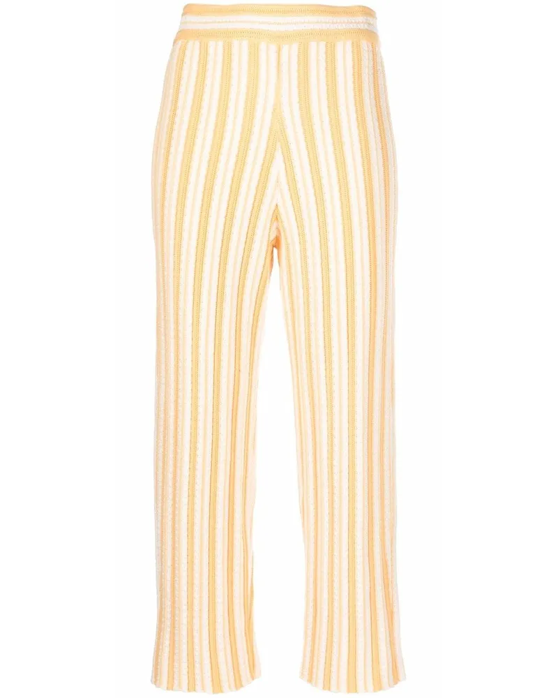 Jil Sander Gestreifte Cropped-Hose - Gelb Gelb