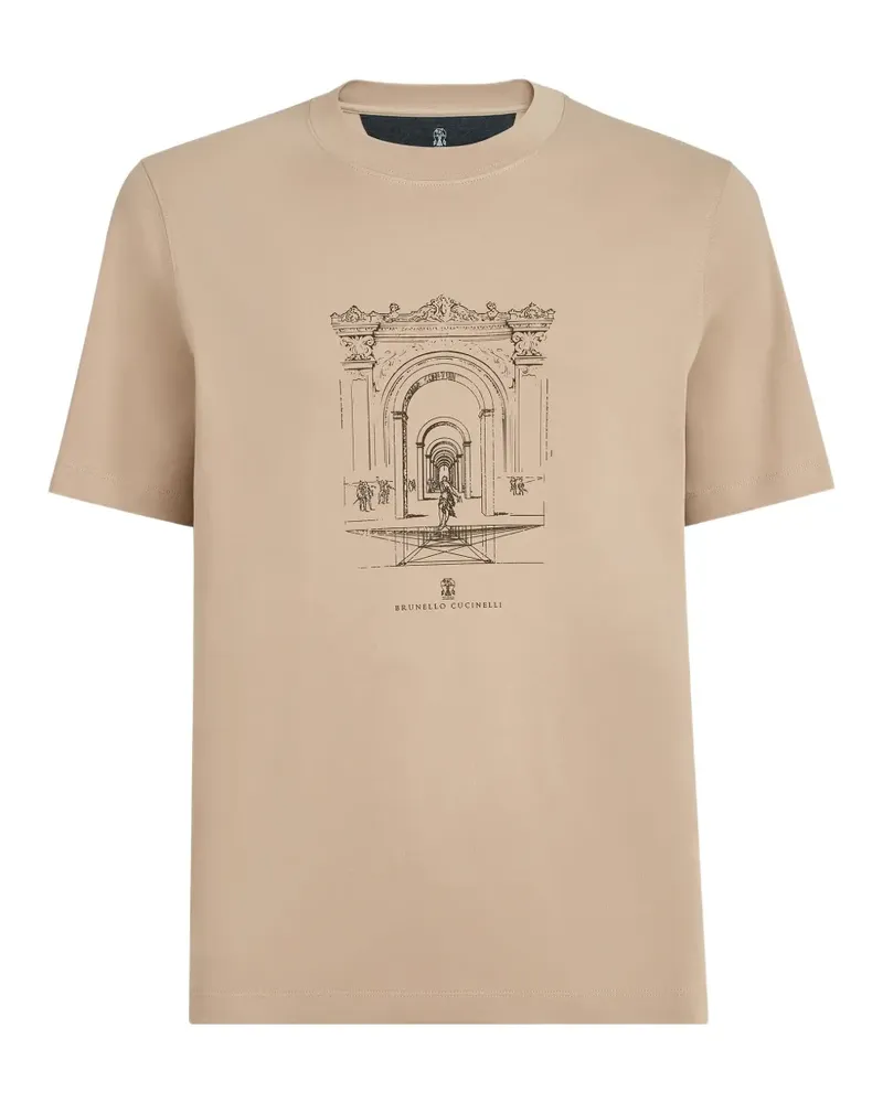 Brunello Cucinelli T-Shirt mit Rundhalsausschnitt - Nude Nude