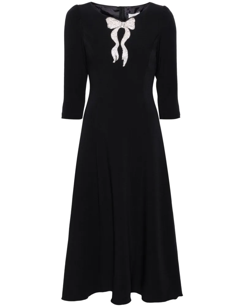 NISSA Mesh-Midikleid mit Strass - Schwarz Schwarz