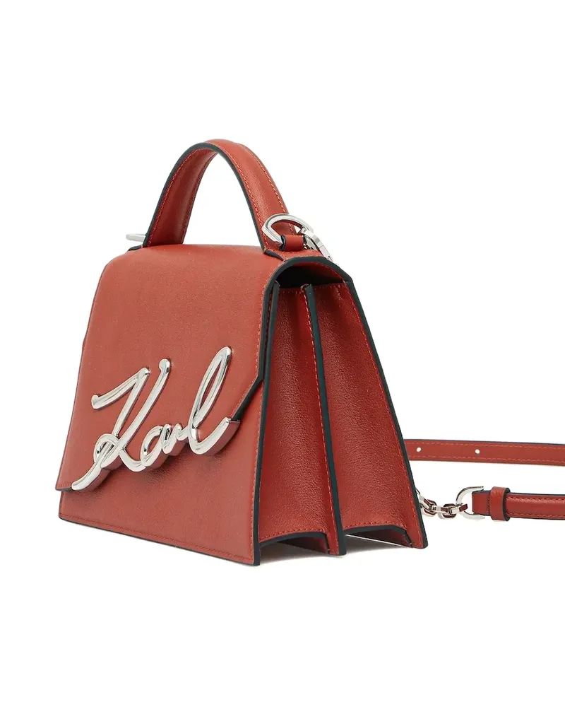 Karl Lagerfeld Satchel-Tasche mit Logo-Schild - Braun Braun