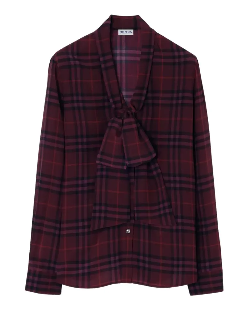 Burberry check silk scarf blouse - Violett Violett
