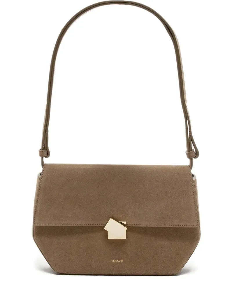 Closed Schultertasche aus Leder - Braun Braun