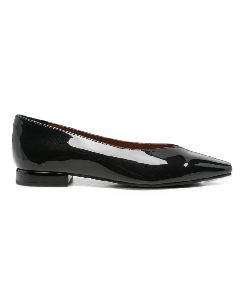 Gioseppo patent-finish pointed-toe ballet flats - Schwarz Schwarz