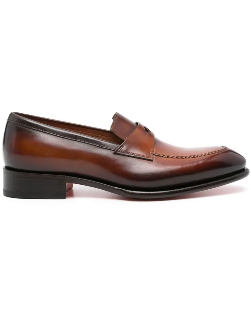 Santoni Penny-Loafer aus Leder - Braun Braun