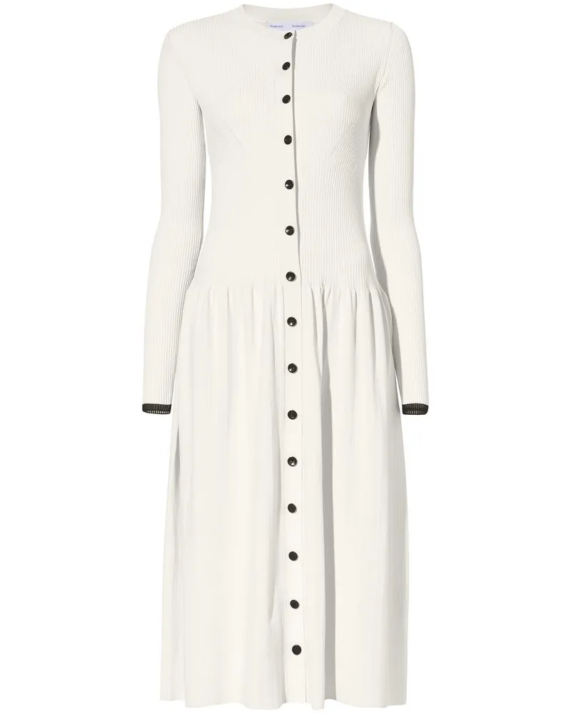 Proenza Schouler Geripptes Kleid mit Knopfverschluss - Nude Nude