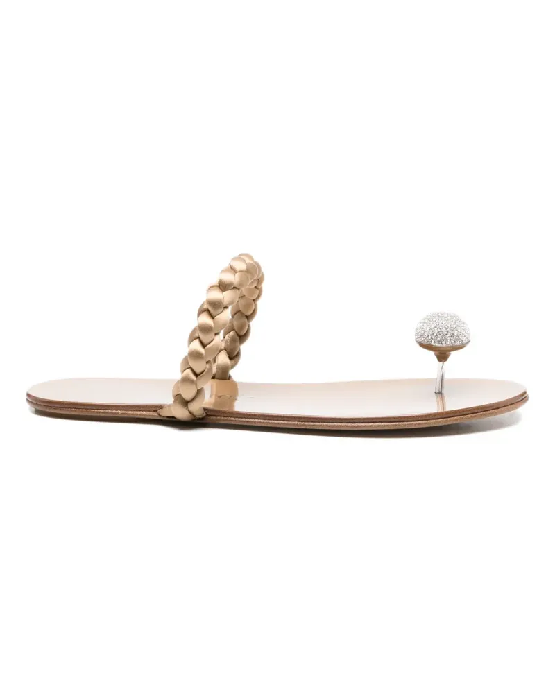 Pedro Garcia Pipa braided-strap flat sandals - Nude Nude