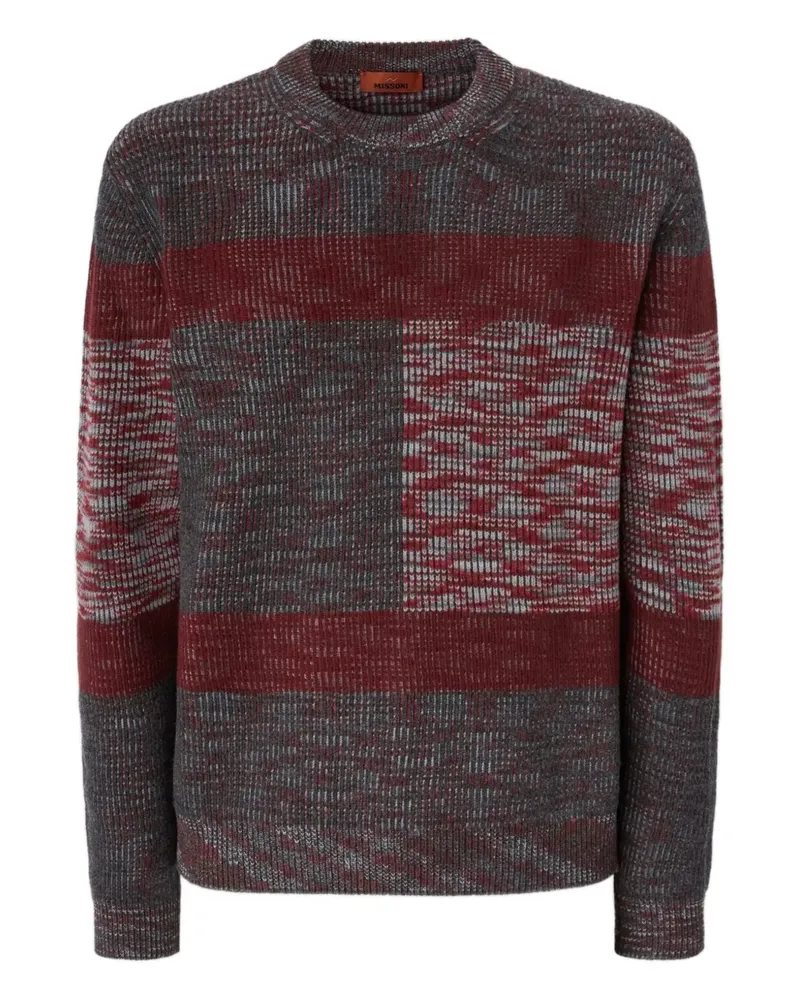 Missoni Gerippter Pullover mit Blockmuster - Grau Grau