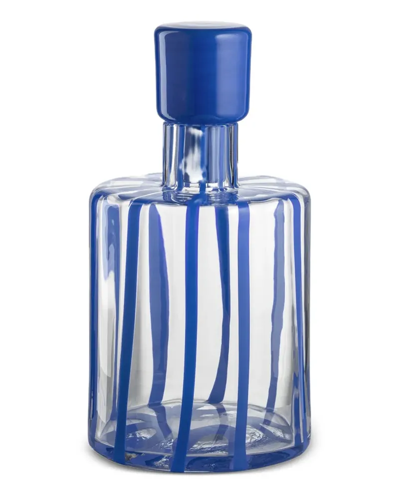 NasonMoretti Gestreifte Cyrcus Glasflasche 11cm x 20cm - Blau Blau