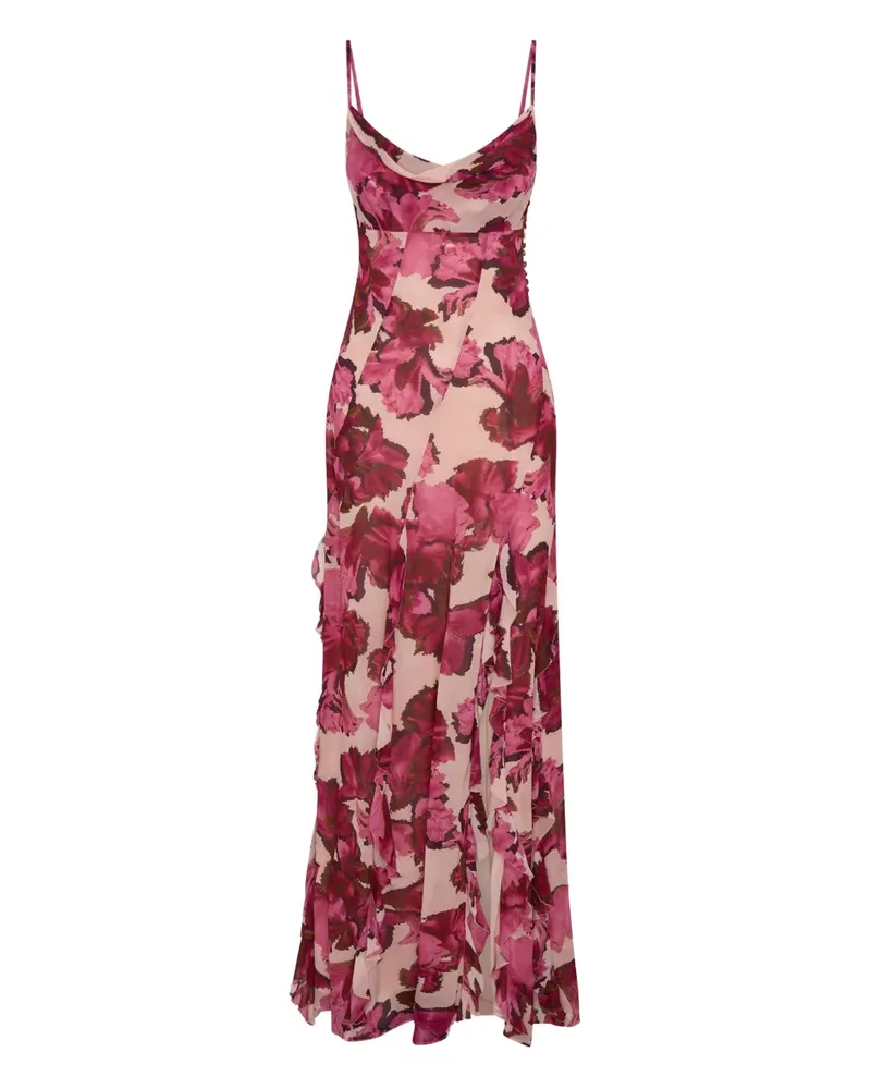 NICHOLAS Kamila Maxikleid mit Blumen-Print - Rosa Rosa