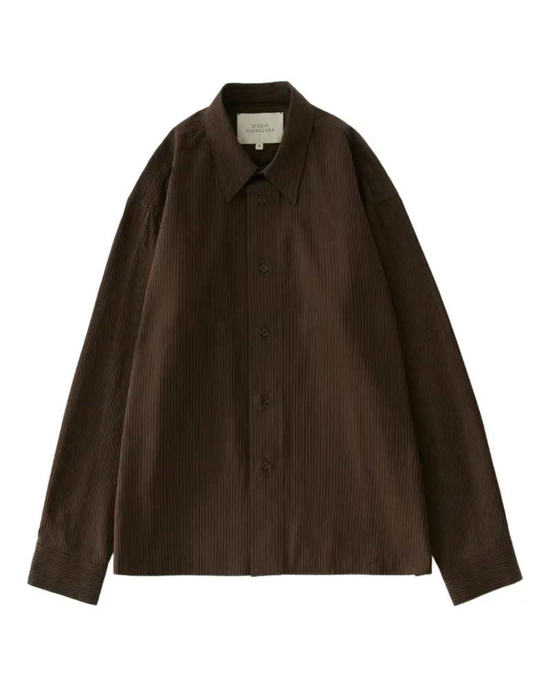 Studio Nicholson Hal striped cotton shirt - Braun Braun