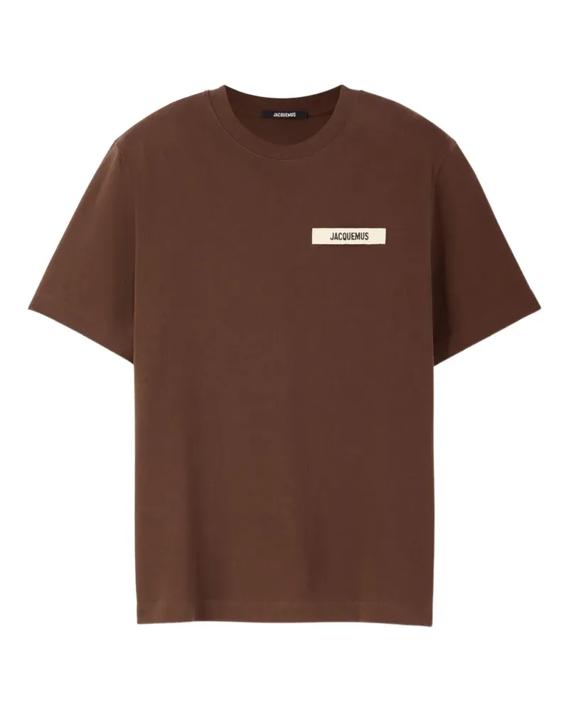 Jacquemus T-Shirt mit Logo-Patch - Braun Braun