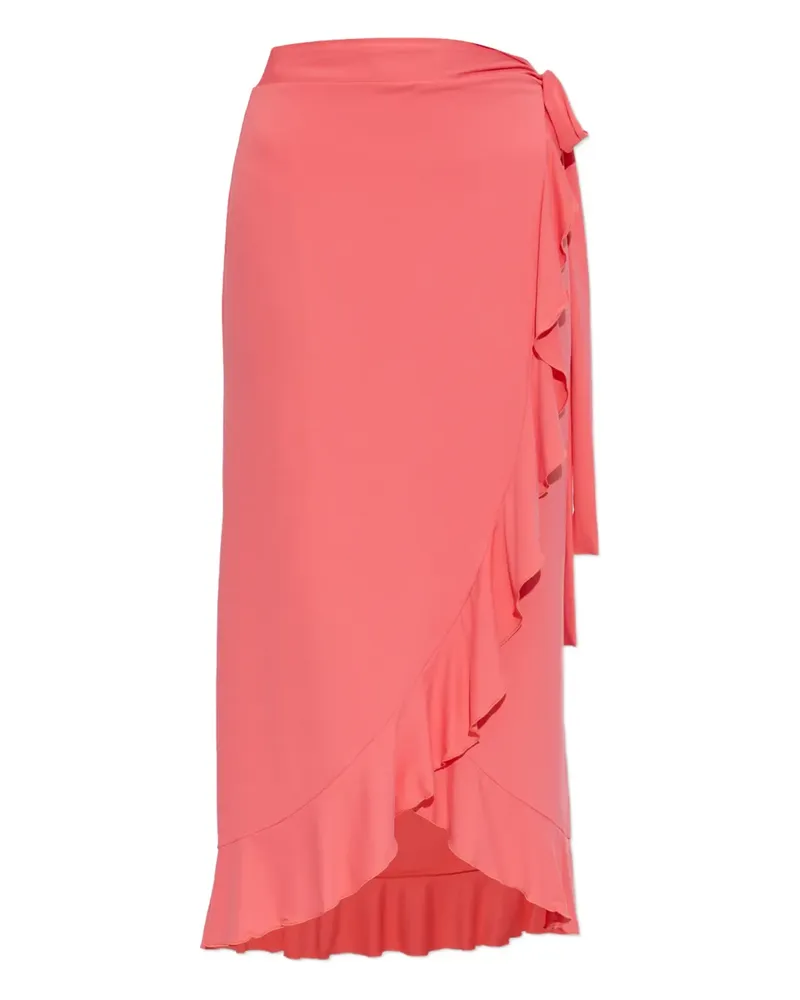 Melissa Odabash ruffled-trim tie-fastening midi skirt - Rosa Rosa