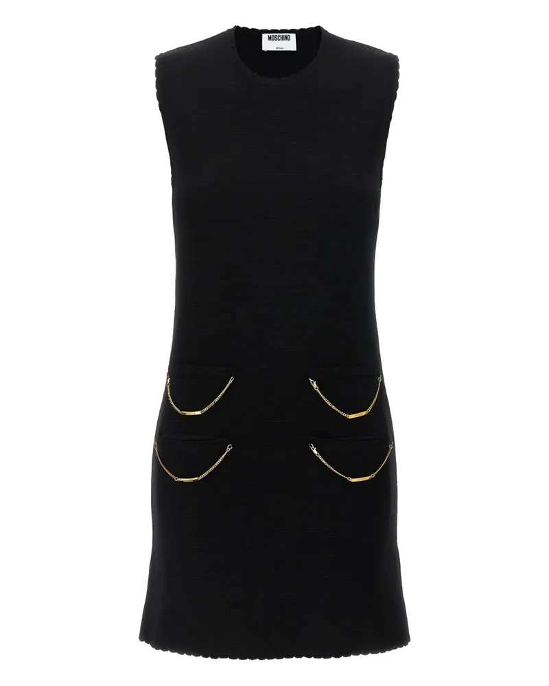 Moschino Kleid mit Zierkette - Schwarz Schwarz