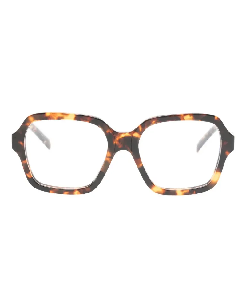 Miu Miu tortoiseshell-effect logo-plaque glasses - Braun Braun