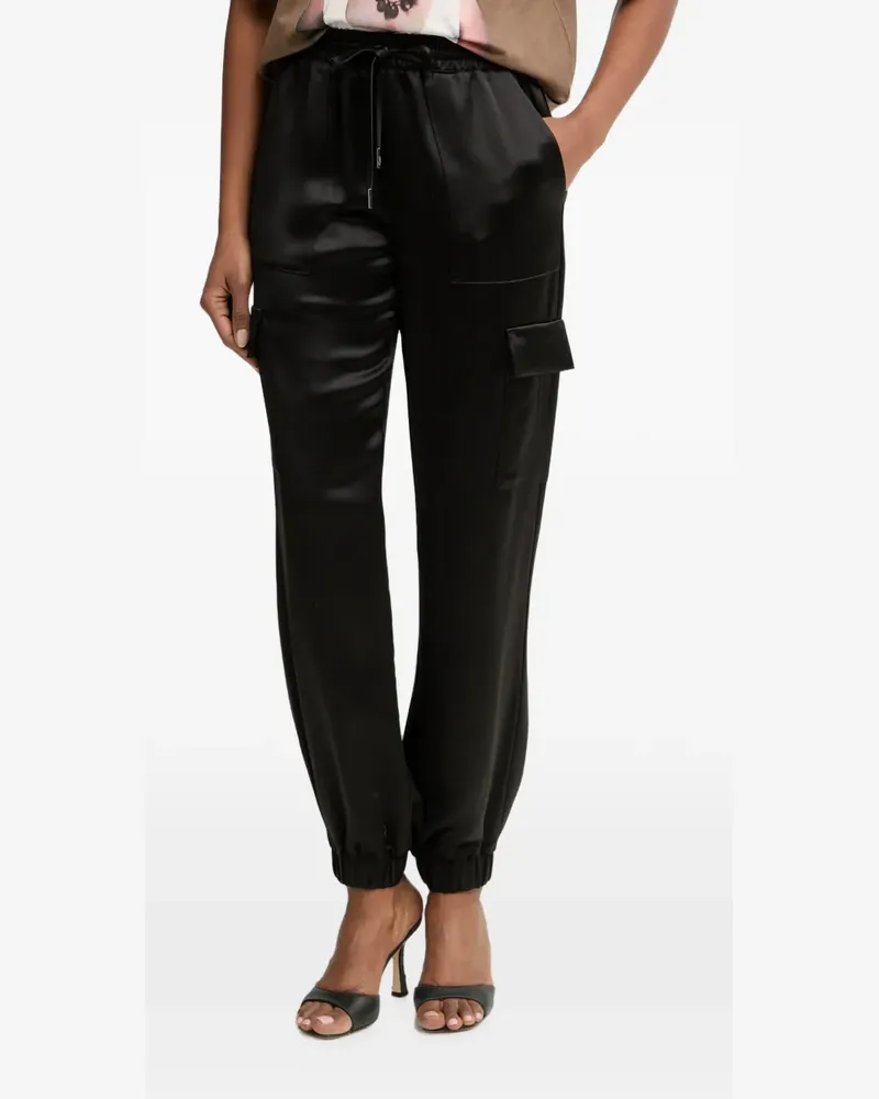 Guess satin-finish drawstring cargo pants - Schwarz Schwarz