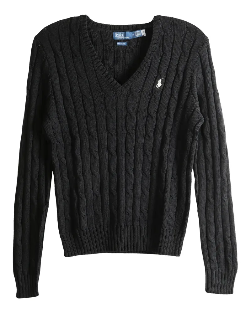 Ralph Lauren cable-knit V-neck sweater - Schwarz Schwarz