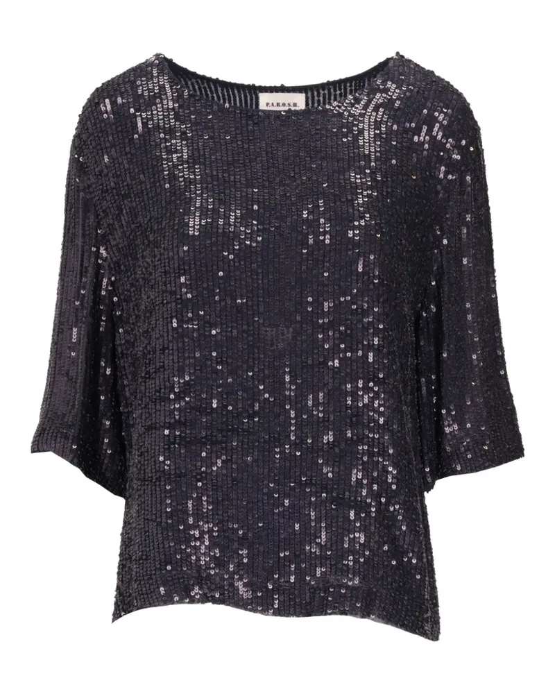 P.A.R.O.S.H. P.A.R.O H. sequin-embellished short-sleeve T-shirt - Schwarz Schwarz