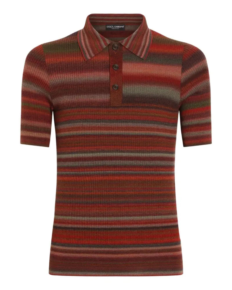Dolce & Gabbana Gestreiftes Poloshirt - Rot Rot