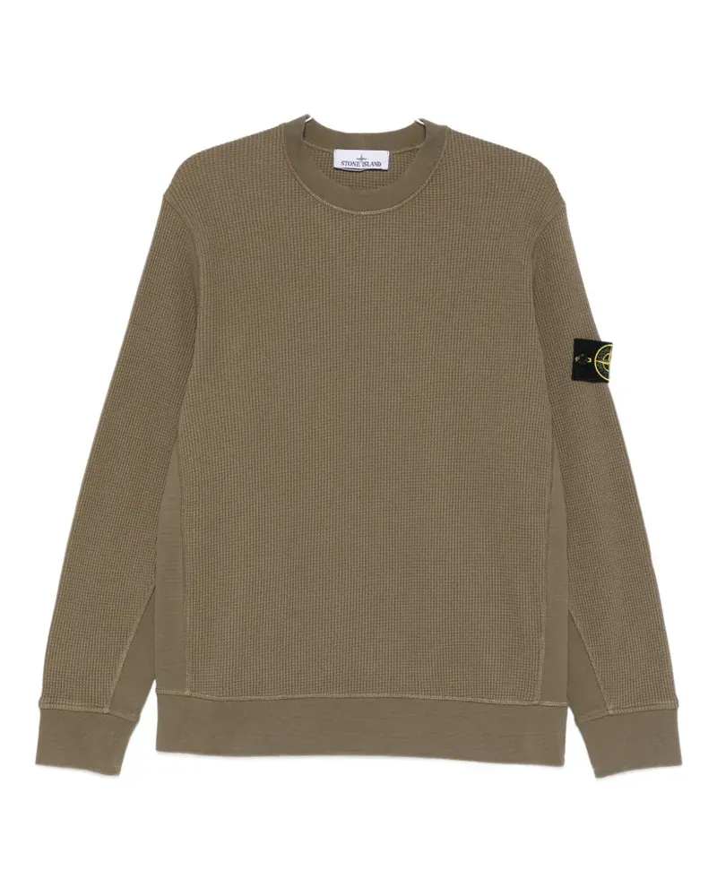 Stone Island waffle-knit patch sweatshirt - Grün Grün