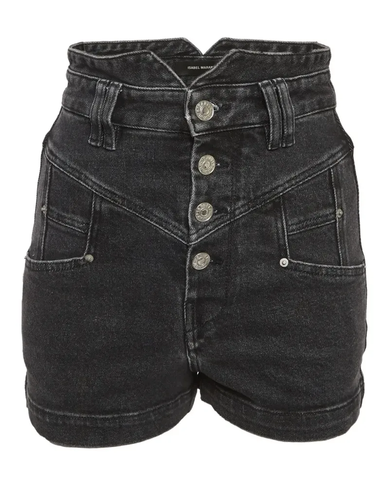 Isabel Marant Jovany Shorts mit hohem Bund - Schwarz Schwarz