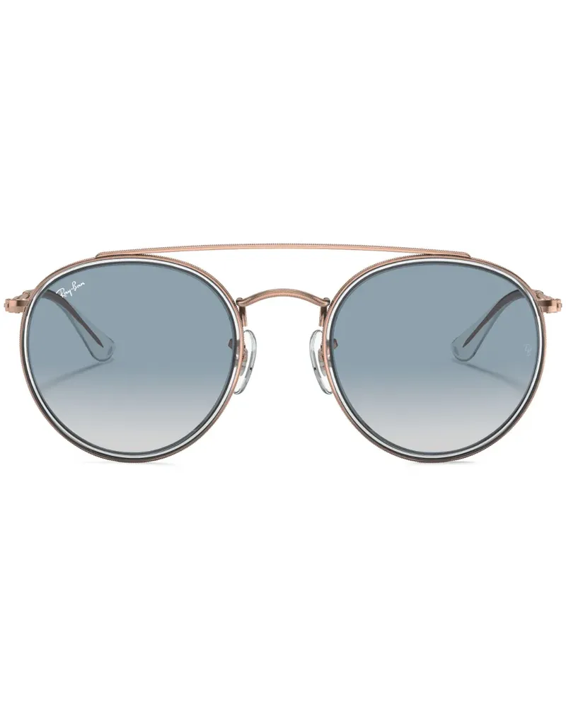 Ray Ban Runde Sonnenbrille mit doppeltem Steg - Gold Gold