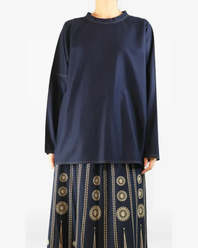 Sofie D'Hoore T-Shirt mit Kontraststickerei - Blau Blau