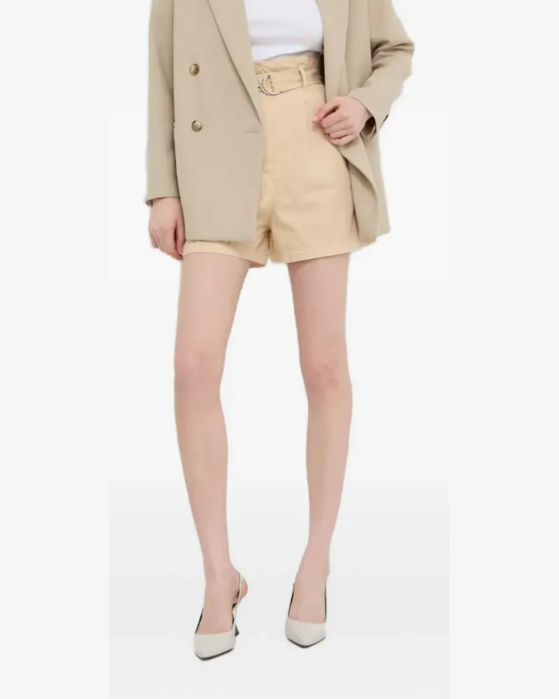 HUGO BOSS Bundfaltenshorts mit Gürtel - Nude Nude