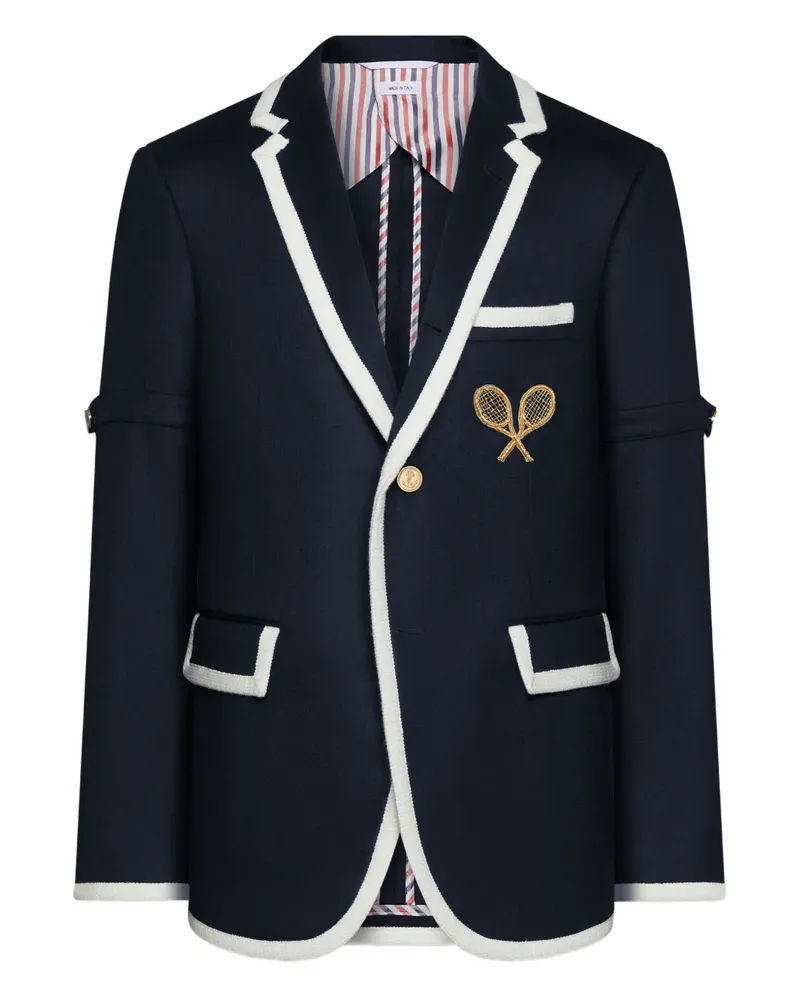 Thom Browne Sakko mit bestickten Armbinden - Blau Blau