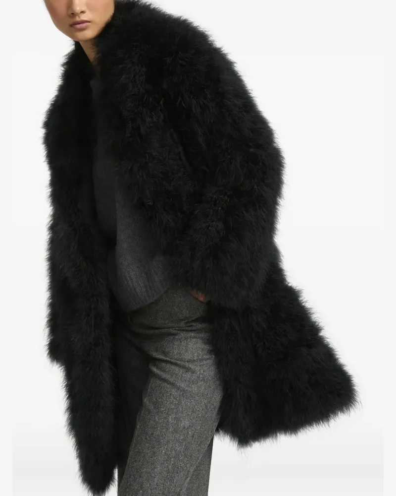 Yves Salomon feather-detailing coat - C99 C99