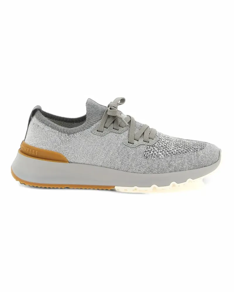 Brunello Cucinelli Sneakers in Strickoptik - Grau Grau