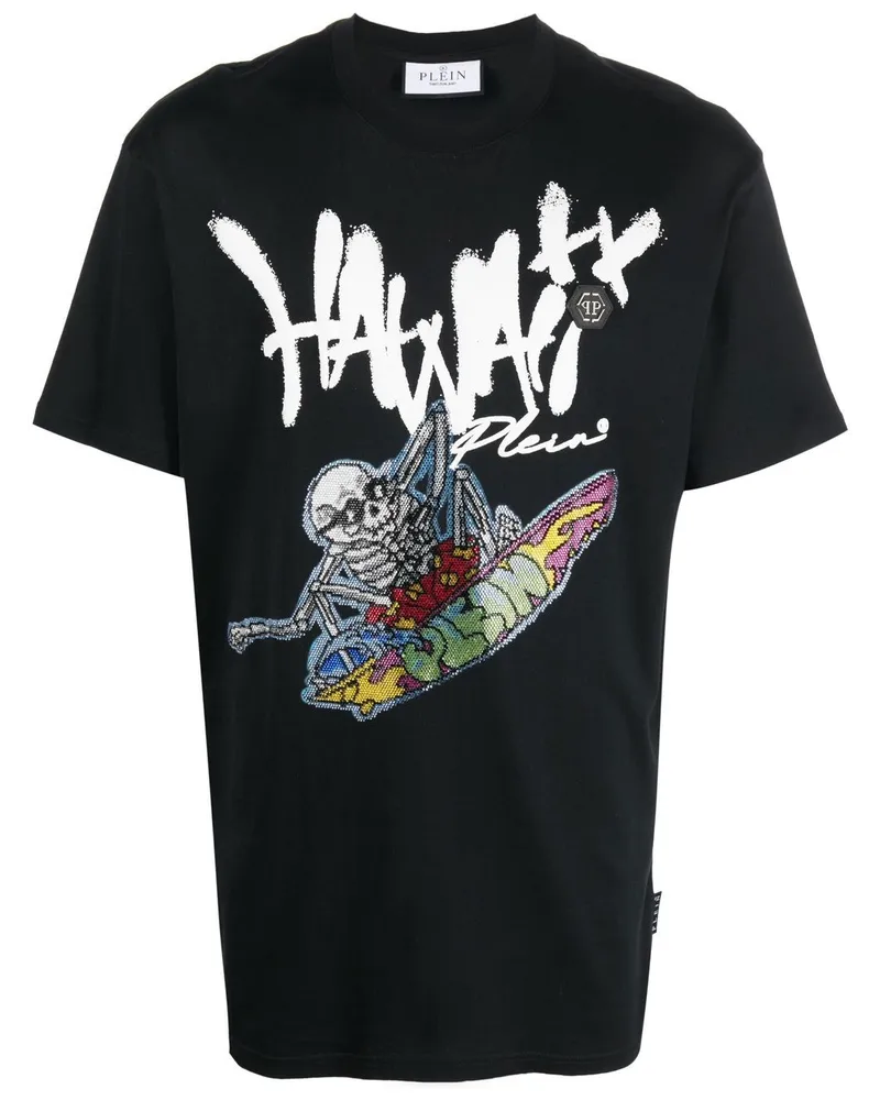 Philipp Plein T-Shirt mit grafischem Print - Schwarz Schwarz