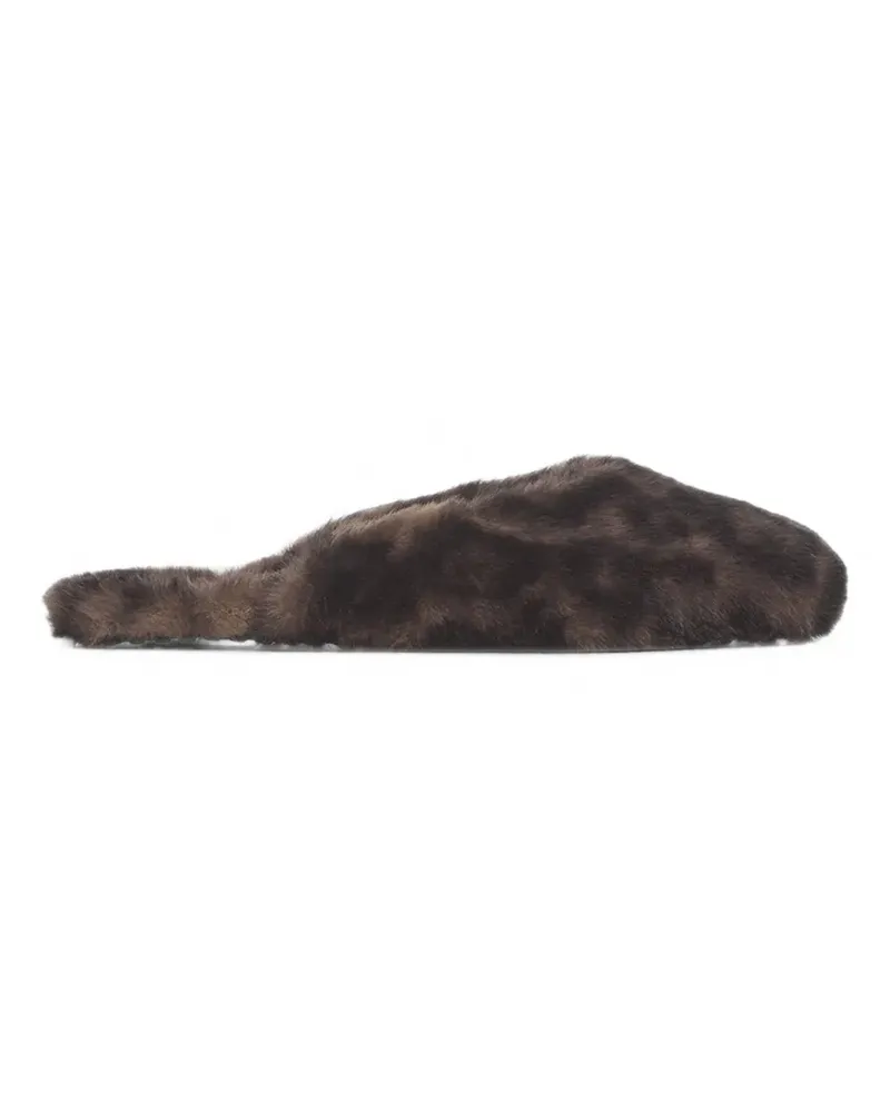 APPARIS Demi Slipper aus Faux Fur mit Leopardenprint - Braun Braun