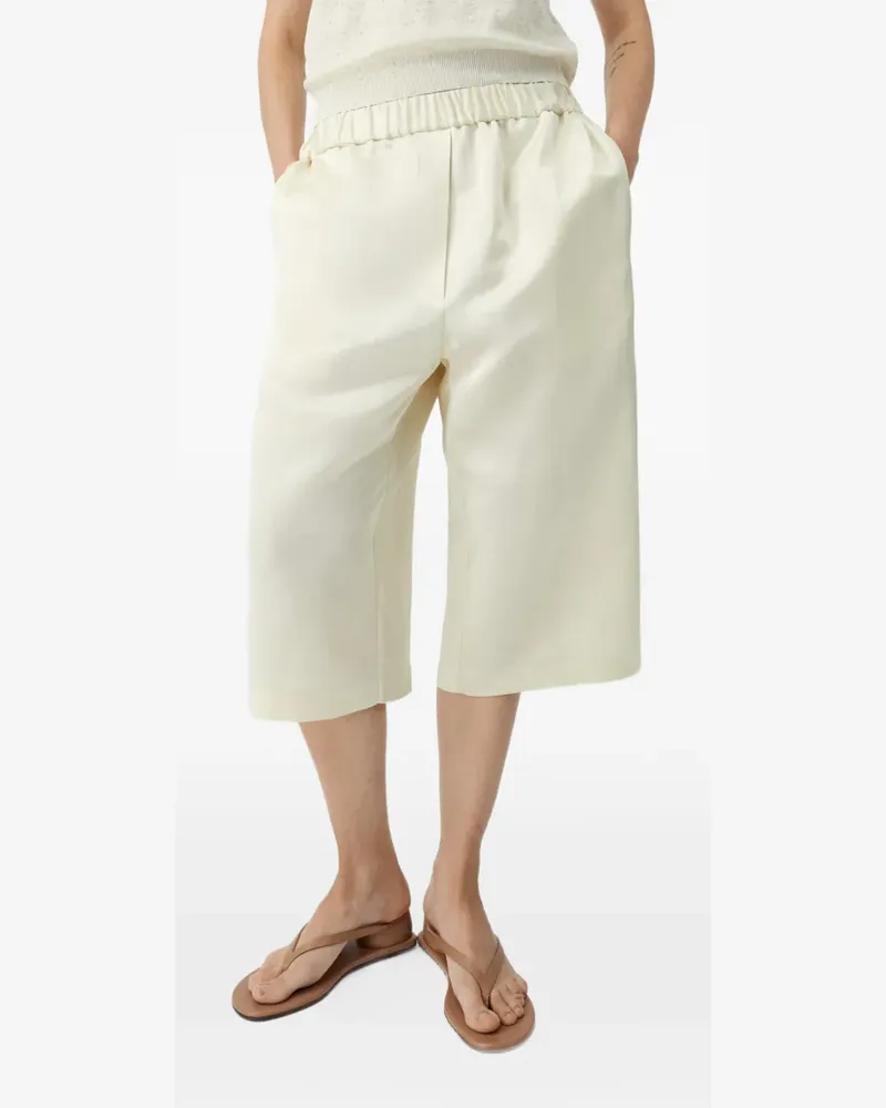 CORDERA satin cropped trousers - Nude Nude