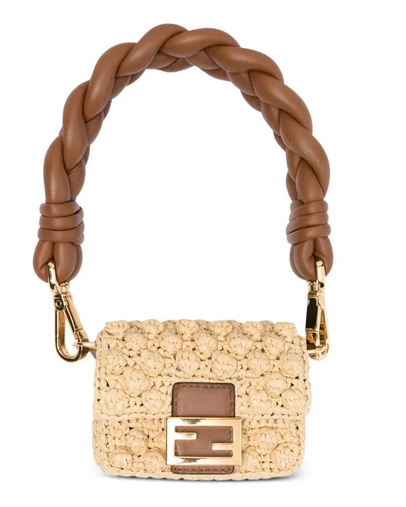 Fendi Nano Baguette raffia mini bag - Nude Nude