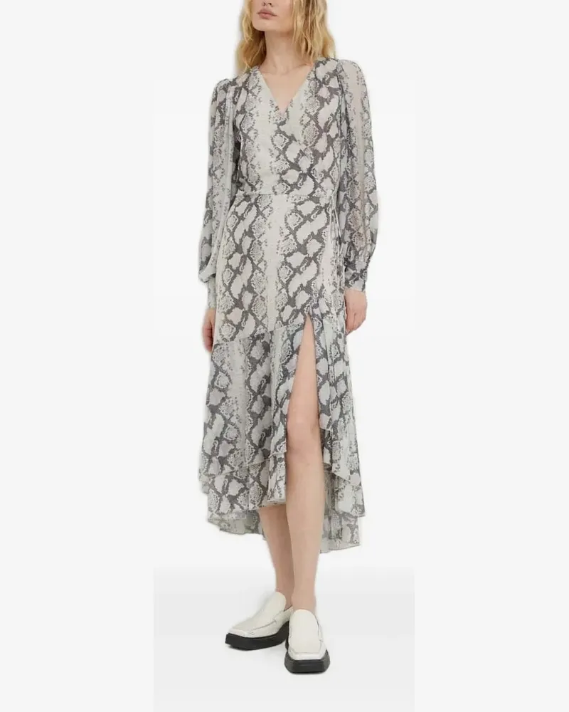 BRUUNS BAZAAR Midikleid mit Schlangenleder-Print - Nude Nude