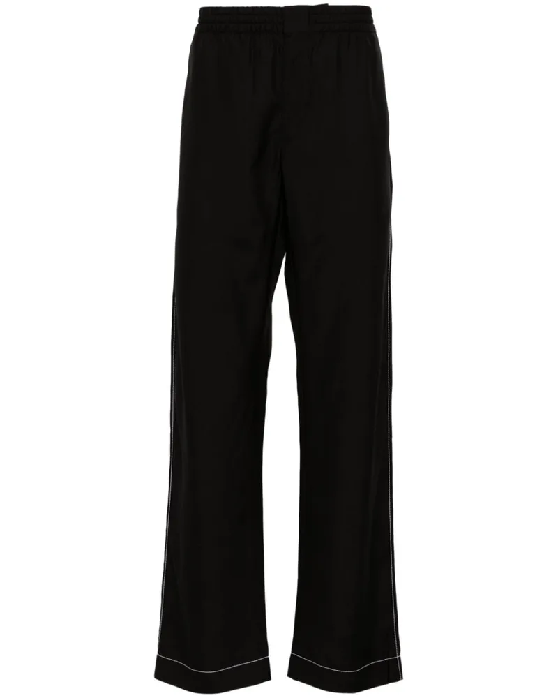 Prada Seidenhose mit geradem Bein - Schwarz Schwarz
