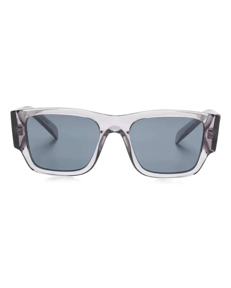 Prada Sonnenbrille mit emailliertem Triangel-Logo - Schwarz Schwarz
