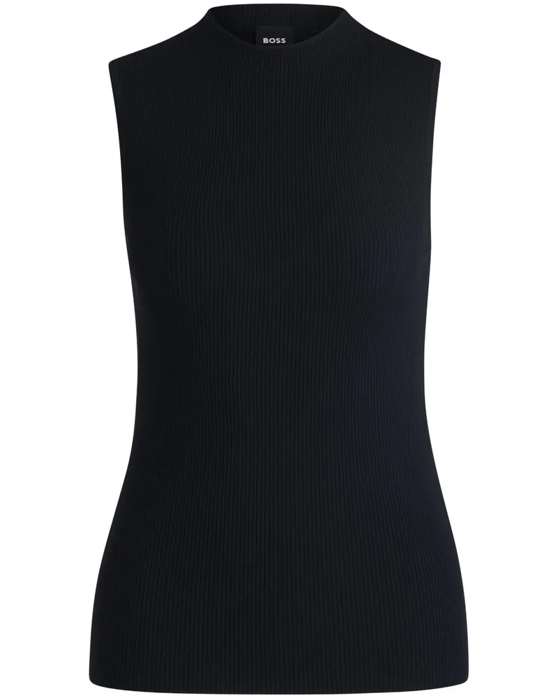 HUGO BOSS Geripptes Tanktop - Blau Blau