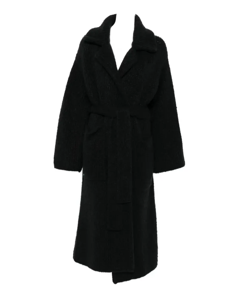 Alanui ribbed-knit belted coat - Schwarz Schwarz